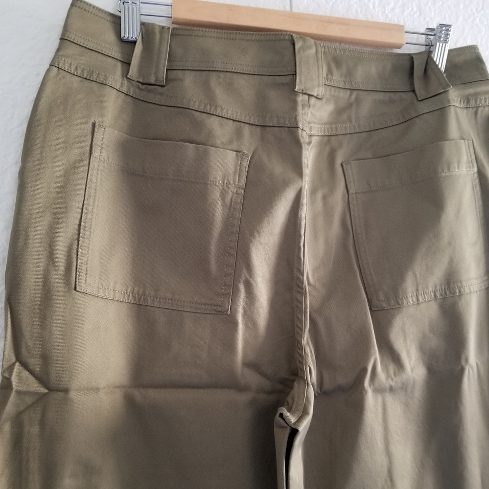 Brooks Brothers High Waist Tapered Leg Chino Pants Size 12 Khaki Olive G… - Picture 4 of 9